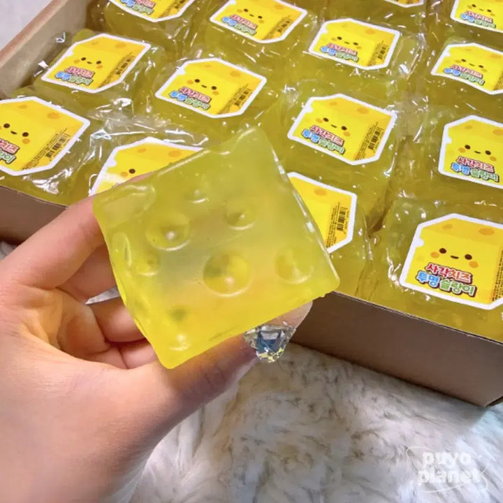 [BUNJANG] Green Apple Squishy Ball + Square Cheese Transparent Squishy Set / [오픈이벤트]청사과왁뿌+사각치즈투명슬랑이 2종 set