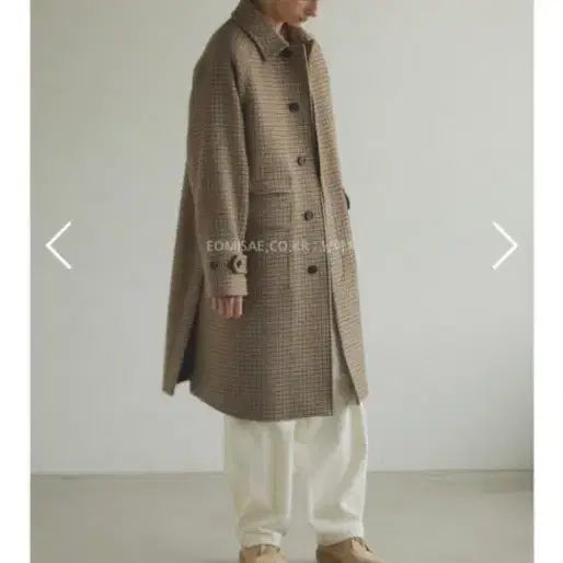 [BUNJANG] Artiffacts Check Pattern Balmacaan Coat L / 아트이프액츠 체크패턴 발마칸 코트 L사이즈