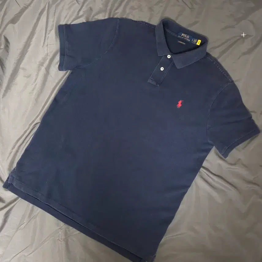 [BUNJANG] Polo Ralph Lauren Navy Custom Slim Fit Polo Shirt / 폴로 랄프로렌 네이비 카라티 셔츠