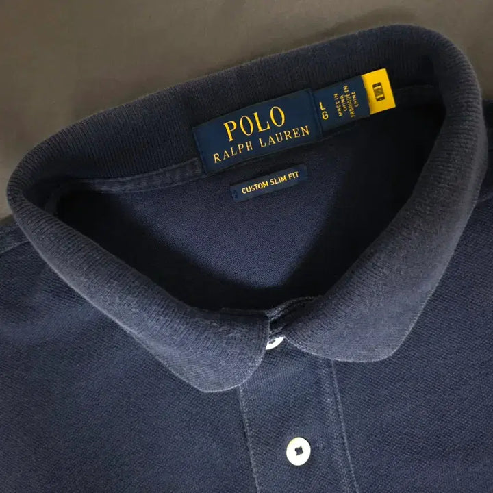 [BUNJANG] Polo Ralph Lauren Navy Custom Slim Fit Polo Shirt / 폴로 랄프로렌 네이비 카라티 셔츠