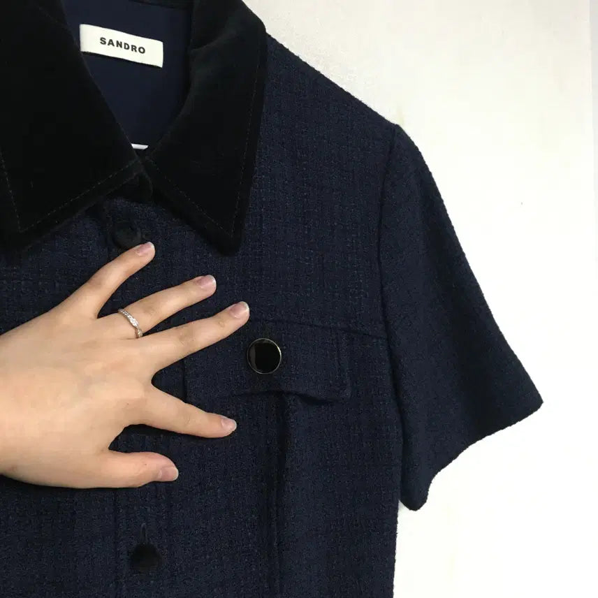 [BUNJANG] Sandro Tweed Dress Navy / SANDRO 산드로 트위드 드레스 원피스 36