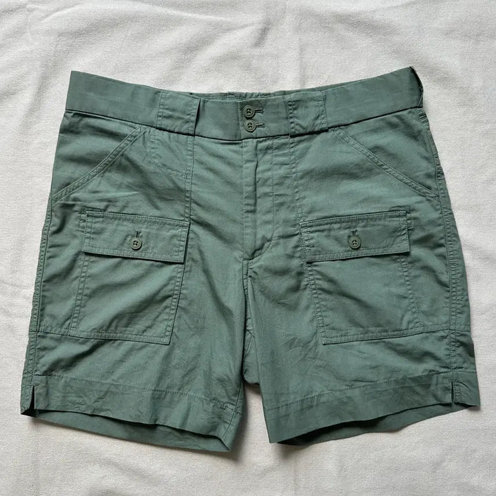[BUNJANG] Uniqlo x Michael Bastian Green Bush Cargo Shorts (Size L) / 유니클로 x 마이클 바스티안 그린 부시 카고 쇼츠 L