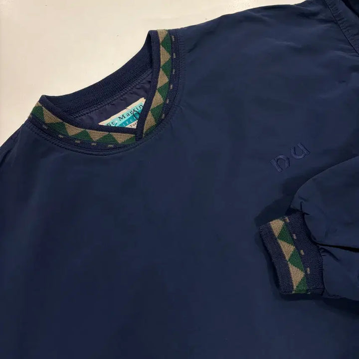 [BUNJANG] TURFER 90s Navy Pattern Color Block Warm-up Windbreaker Jacket / [L] 90s TURFER 바람막이 네이비색 패턴 배색 웜업