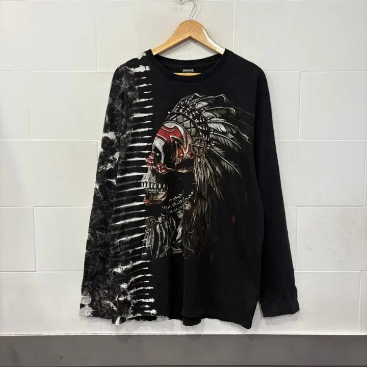 [BUNJANG] Vintage Skull Print Long Sleeve T-Shirt / 빈티지 스컬 프린팅 롱 슬리브