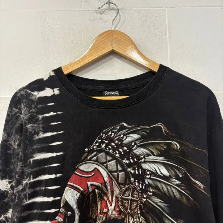 [BUNJANG] Vintage Skull Print Long Sleeve T-Shirt / 빈티지 스컬 프린팅 롱 슬리브