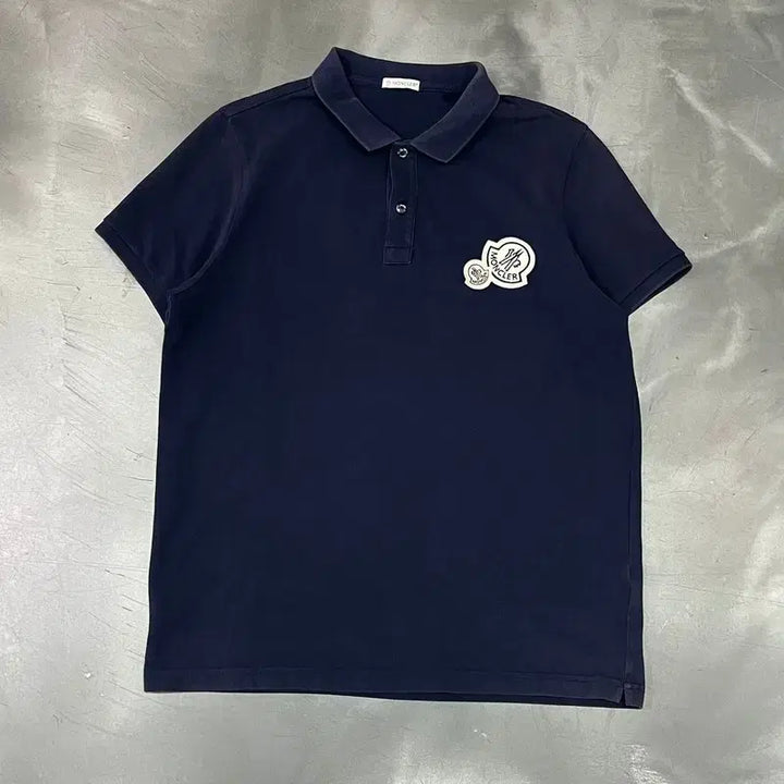 [BUNJANG] Moncler Double Logo Half Pique Shirt / 몽클레르 더블 로고 하프 피케셔츠 +명품감정서 v18043