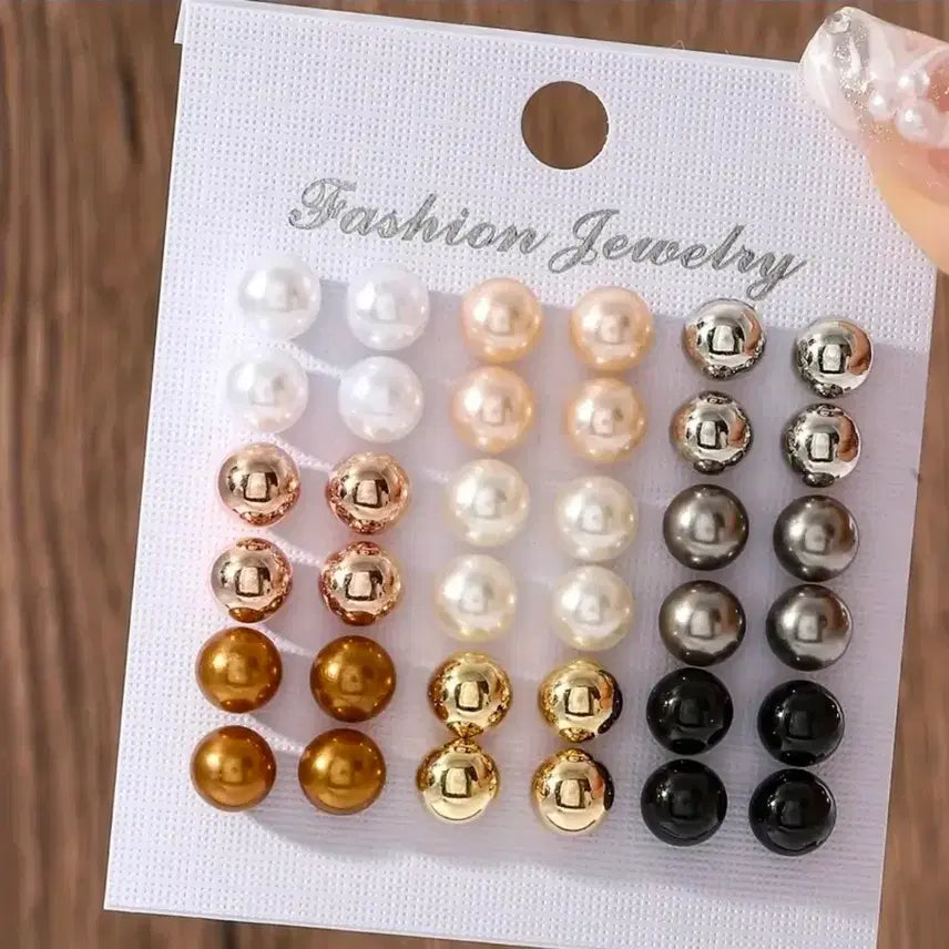 [BUNJANG] 18-Piece Pearl Earring Set / [새거]진주 귀걸이 18종 세트