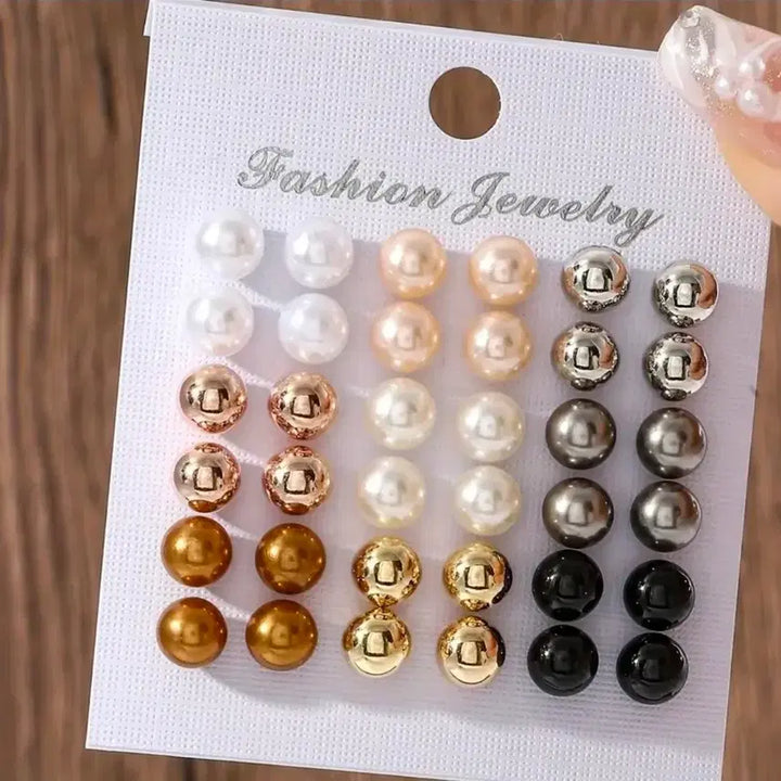 [BUNJANG] 18-Piece Pearl Earring Set / [새거]진주 귀걸이 18종 세트