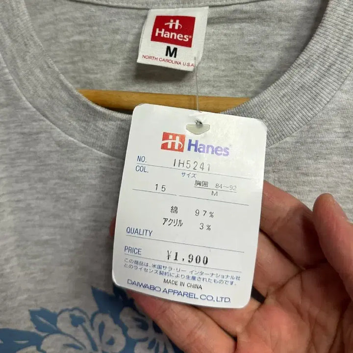 [BUNJANG] Vintage Hanes Light Grey T-Shirt / (새상품) 90s 헤인즈(Hanes) 라이트그레이 반팔티 데드스탁 M