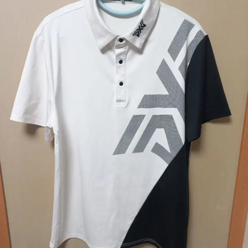 [BUNJANG] PXG Golf Wear Short Sleeve Polo Shirt - White, Black (L/100) / PXG 골프웨어 반팔 카라티 화이트 블랙 L(100)