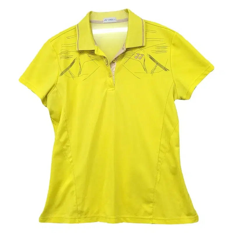 [BUNJANG] Yonex Yellow Functional Short Sleeve Polo Shirt 100 / 요넥스 옐로우 기능성 반팔 카라티 100