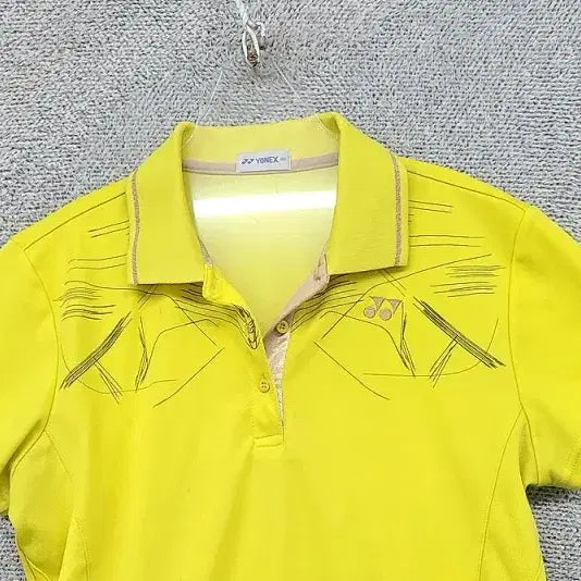 [BUNJANG] Yonex Yellow Functional Short Sleeve Polo Shirt 100 / 요넥스 옐로우 기능성 반팔 카라티 100