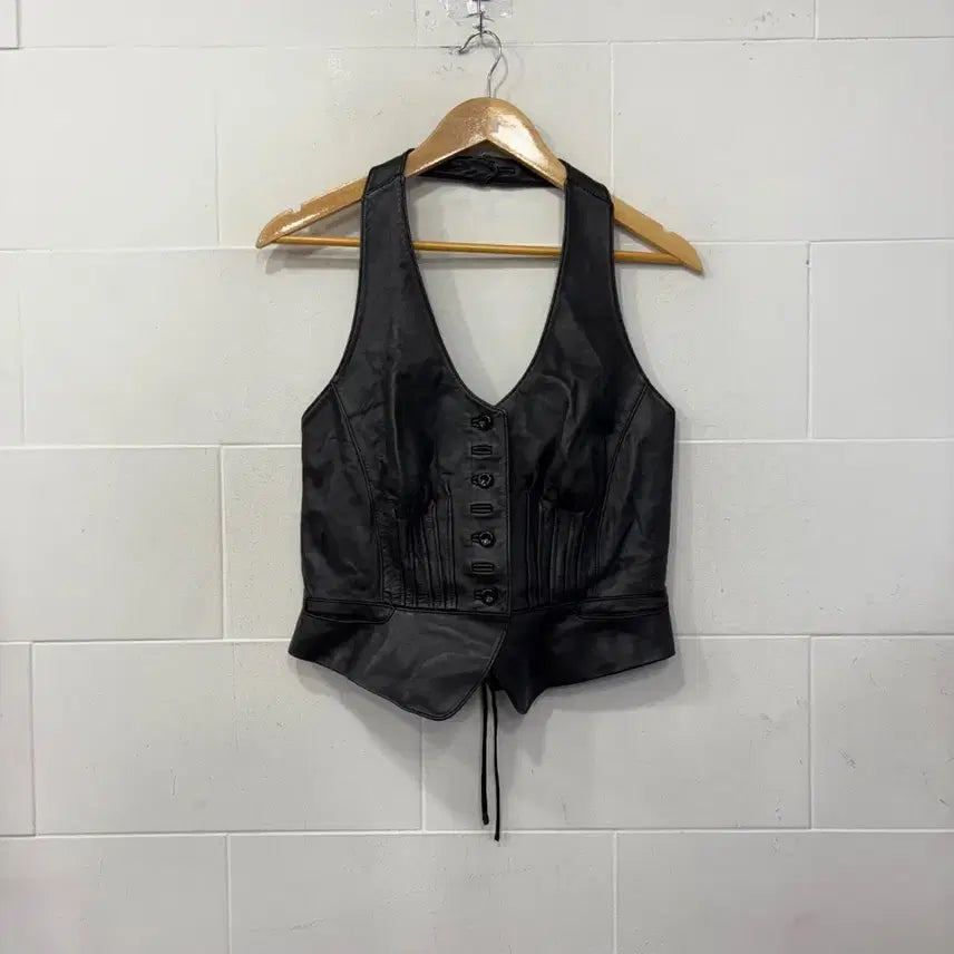 [BUNJANG] Genuine Leather Corset Vest / 양가죽 코르셋 베스트