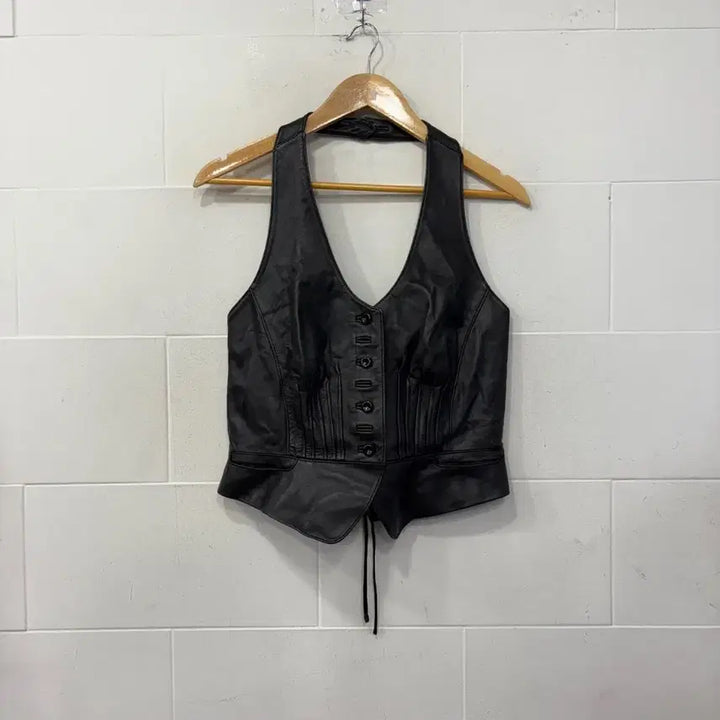 [BUNJANG] Genuine Leather Corset Vest / 양가죽 코르셋 베스트