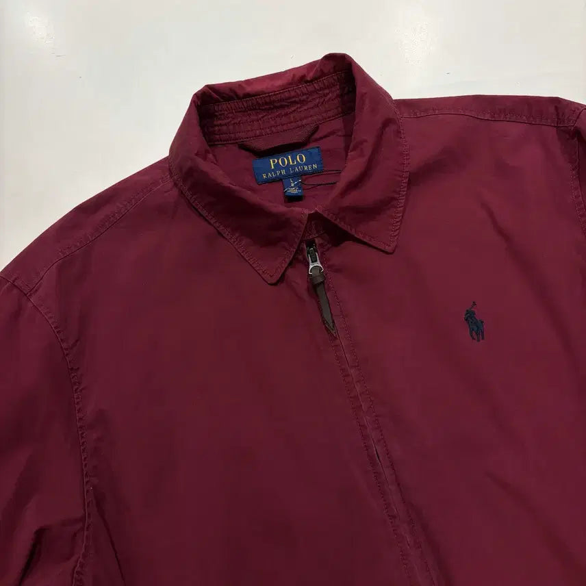 [BUNJANG] Polo Ralph Lauren Cotton Zip-Up Jacket Red Burgundy L / [L] 폴로 랄프로렌 코튼 집업 자켓 레드 버건디