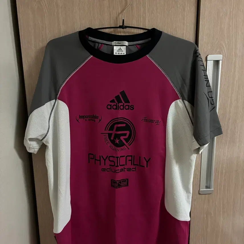 [BUNJANG] Adidas Colorblock Short Sleeve Jersey / 아디다스 핑크 배색 저지 슬리브 반팔