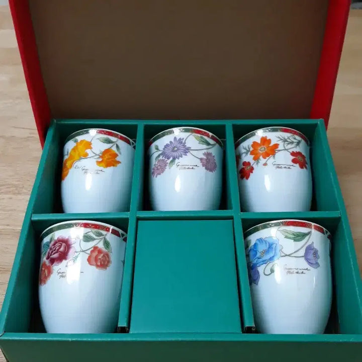 [BUNJANG] Polo Club Floral Pattern Cup Set (Set of 5) / 폴로클럽 꽃무늬 컵 6개 세트(일본)