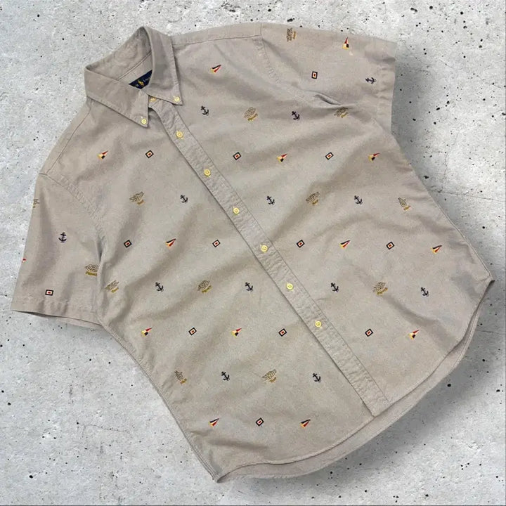 [BUNJANG] Polo Ralph Lauren Short Sleeve Shirt Navy Pattern [L] / [L] 폴로 랄프로렌 반팔 셔츠 네이비 패턴