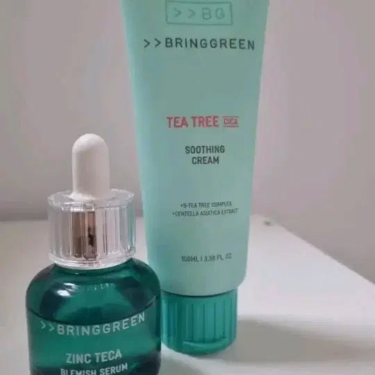 [BUNJANG] Bring Green Zinc Tekka Serum &amp; Soothing Cream Set / 브링그린 징크테카 세럼 수딩크림 세트