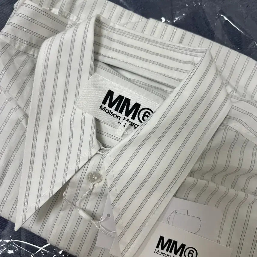 [BUNJANG] MM6 Maison Margiela Oversized Striped Shirt / 사이즈표 체크 Mm6 마르지엘라 오버사이즈 스트라이프 셔츠 새상품 S