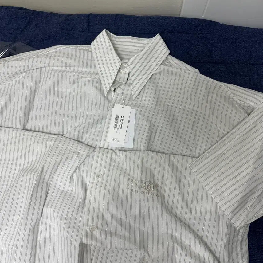 [BUNJANG] MM6 Maison Margiela Oversized Striped Shirt / 사이즈표 체크 Mm6 마르지엘라 오버사이즈 스트라이프 셔츠 새상품 S