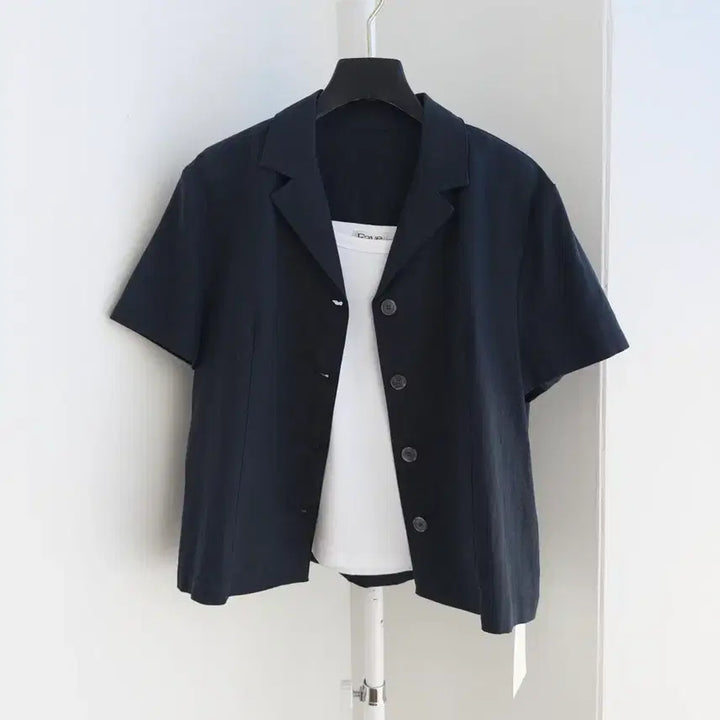 [BUNJANG] Navy Linen Shirt Jacket / 교신안함)네이비 린넨 셔킷