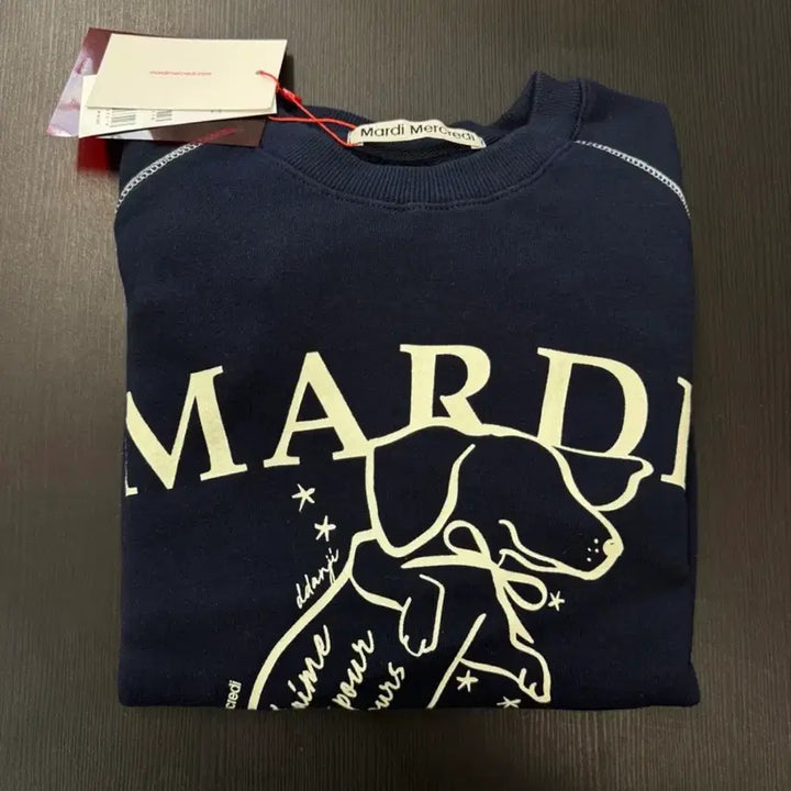 [BUNJANG] Mardi Mercredi Sweatshirt Navy / 새상품 마르디 메크르디 맨투맨 네이비