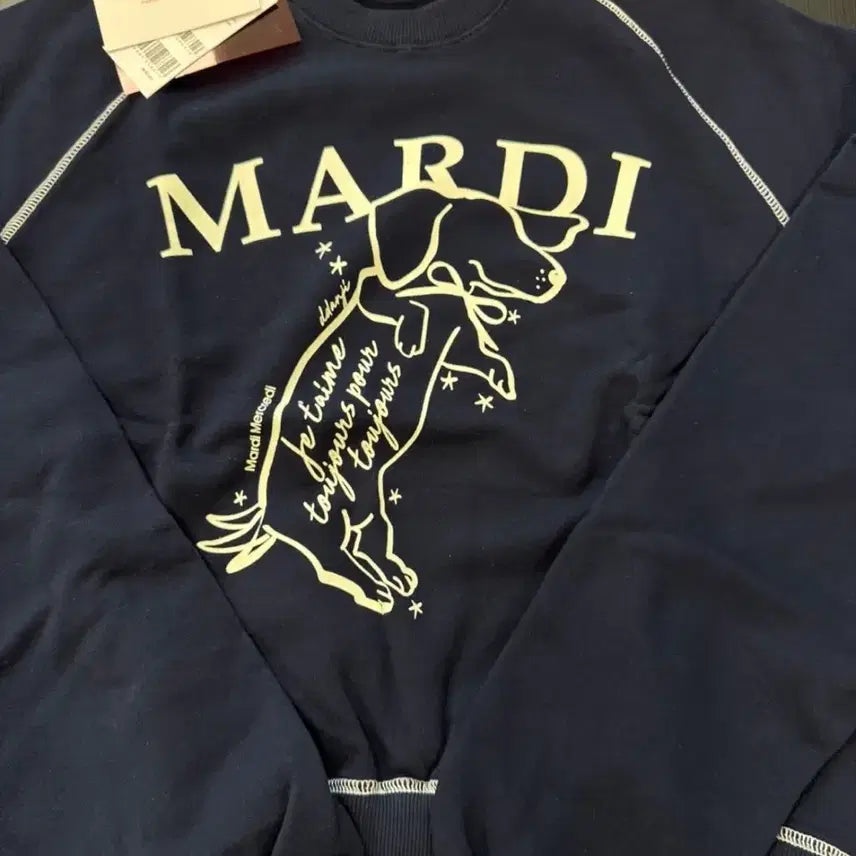 [BUNJANG] Mardi Mercredi Sweatshirt Navy / 새상품 마르디 메크르디 맨투맨 네이비