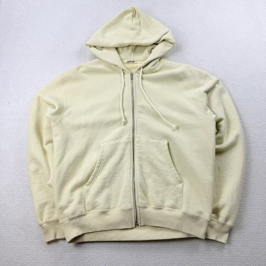 [BUNJANG] Orrery Heavy BD Sweat Zip Hoodie Light Yellow / 오라리 헤비 BD 스웨트 집 파카 라이트 옐로우