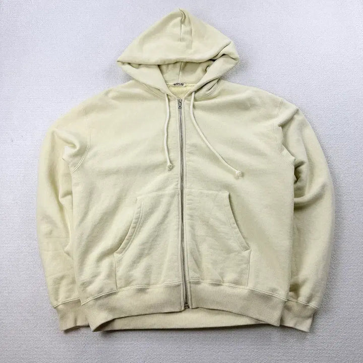 [BUNJANG] Orrery Heavy BD Sweat Zip Hoodie Light Yellow / 오라리 헤비 BD 스웨트 집 파카 라이트 옐로우