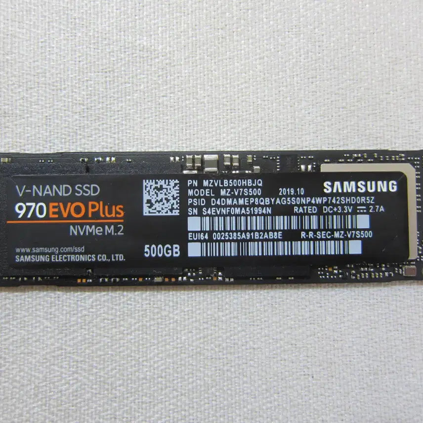 [BUNJANG] Samsung 970 EVO Plus M.2 NVMe 500GB SSD / 삼성전자 SSD 970 EVO Plus M.2 NVMe 500G