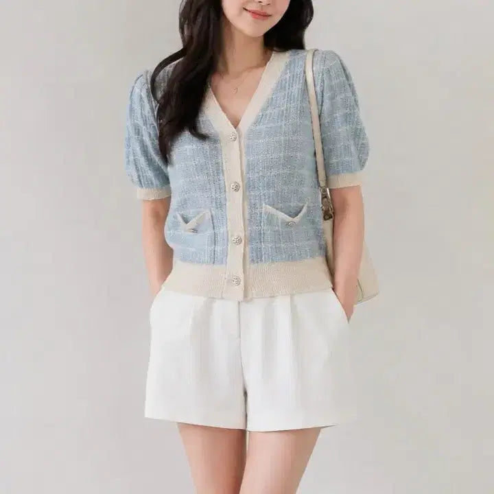 [BUNJANG] Kenneth Lady Short Sleeve Knit Cardigan / [55]케네스레이디 반팔 니트 가디건