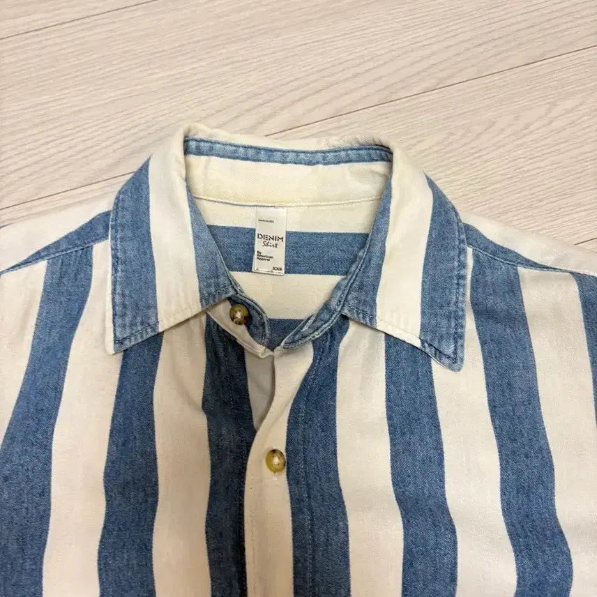 [BUNJANG] American Apparel Striped Shirt XXS / 빈티지 아메리칸 어패럴 스트라이프 셔츠 XXS