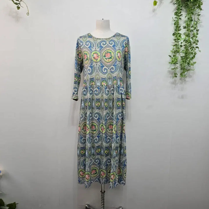 [BUNJANG] Oilily Paisley Pattern Cotton Long Dress / 오일릴리 페이즐리 패턴 코튼 롱 원피스