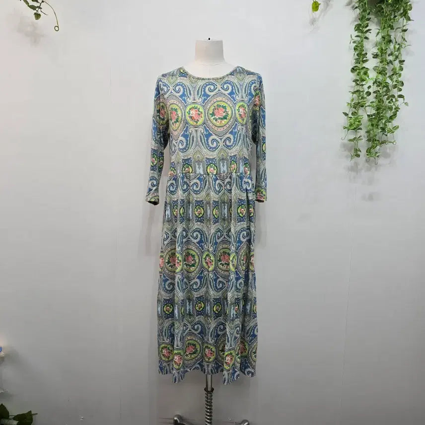 [BUNJANG] Oilily Paisley Pattern Cotton Long Dress / 오일릴리 페이즐리 패턴 코튼 롱 원피스