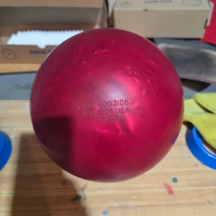 [BUNJANG] Hustler Red Pearl 15lb Used Bowling Ball / 허슬러 레드 펄 15p 1회지공 중고볼