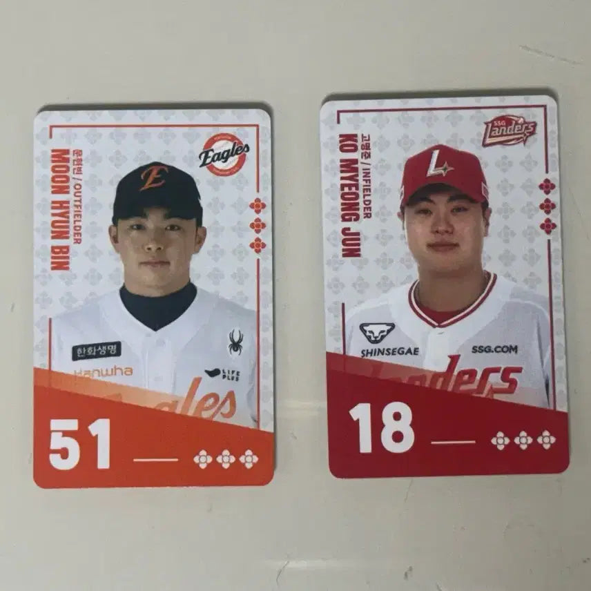 [BUNJANG] Paldo Bibimmyeon KBO Collaboration Cards - Moon Hyun-bin, Go Myeong-jun / 팔도비빔면kbo 한화 ssg