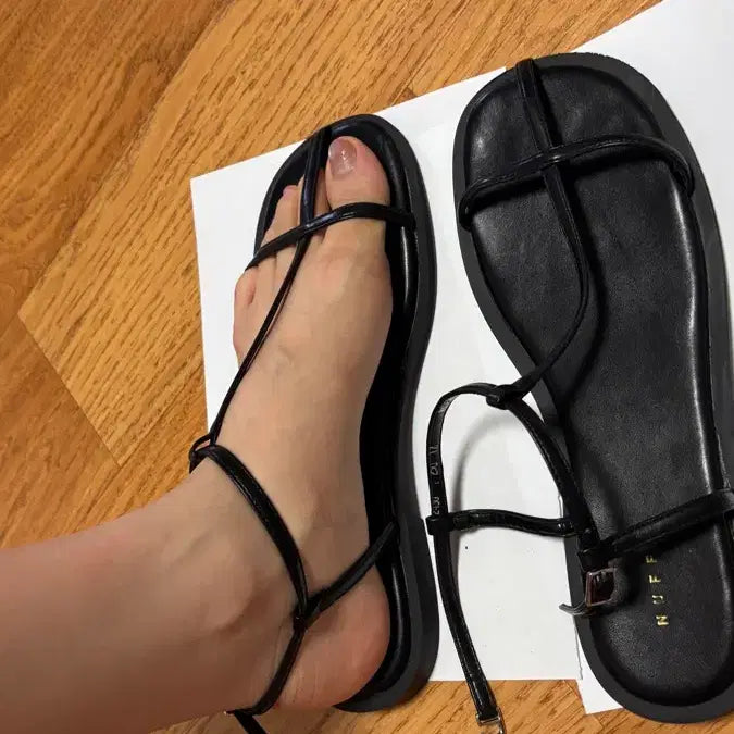 [BUNJANG] Black Strap Sandals 250mm New / 스트랩 샌들 블랙 250mm 새상품