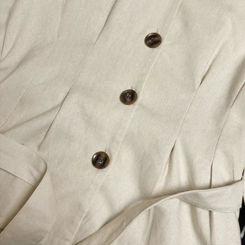 [BUNJANG] INGNI Linen V-Neck Blouse / 일본빈티지 INGNI 브이넥 린넨 블라우스