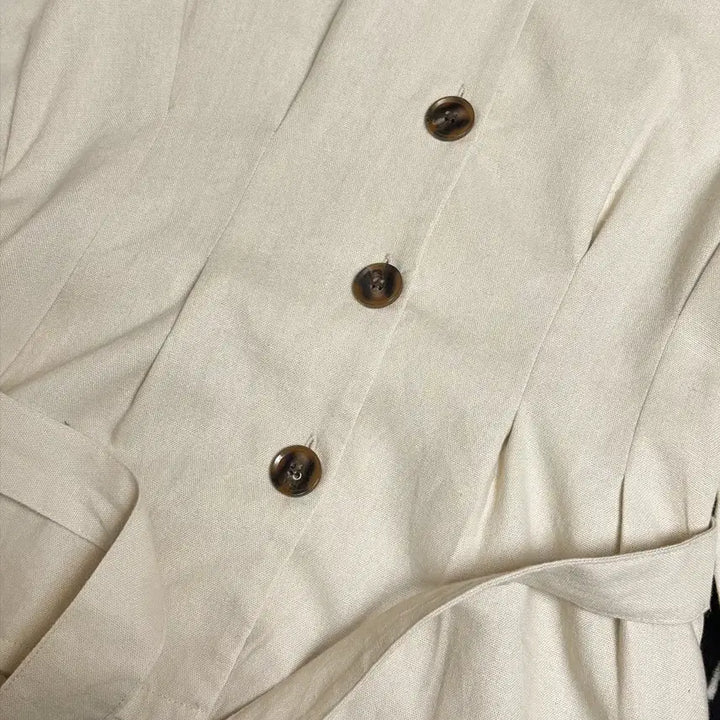 [BUNJANG] INGNI Linen V-Neck Blouse / 일본빈티지 INGNI 브이넥 린넨 블라우스