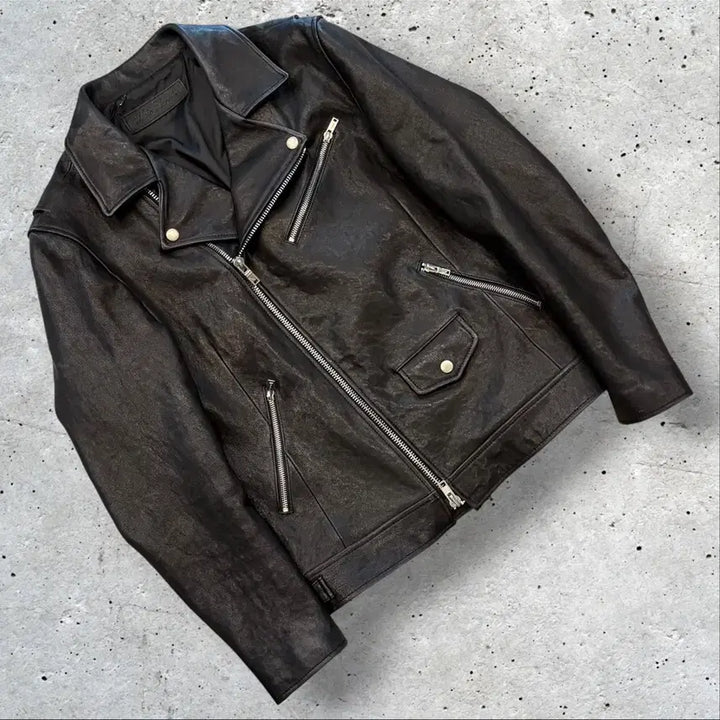 [BUNJANG] Noir Larmes Italian Lambskin Rider Jacket Black / [48] 느와르 라르메스 이태리 양가죽 라이더 자켓 블랙