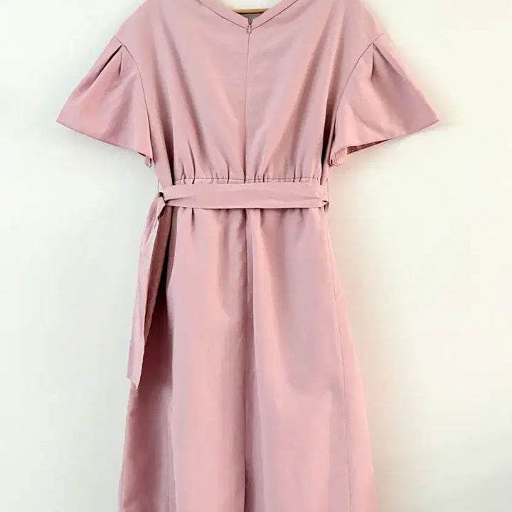 [BUNJANG] ENC Linen Belt Dress - Pink / ENC 린넨 벨트 원피스