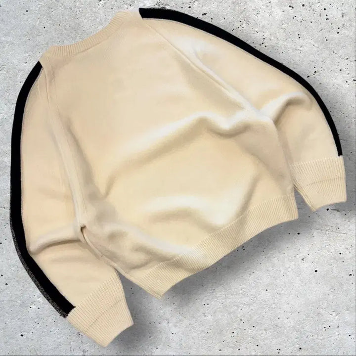 [BUNJANG] Lacoste Merino Wool Knit Sweater Cream / [XS] 라코스테 메리노울 프랑스 크림색 니트 스웨터