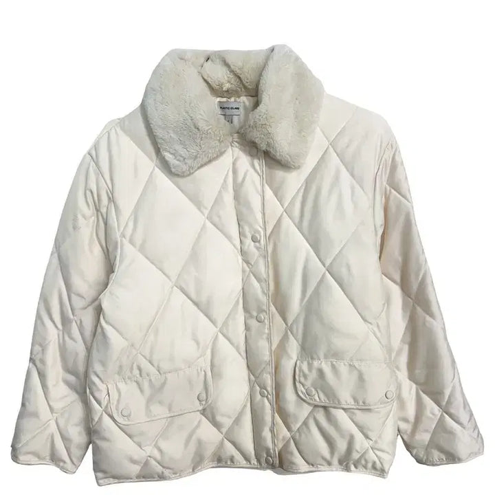 [BUNJANG] Plastic Island Quilted Padded Jacket with Fur Collar [XL] / 플라스틱 아일랜드 퍼 카라 누빔 퀄딩 패딩 자켓 아우터 [XL]