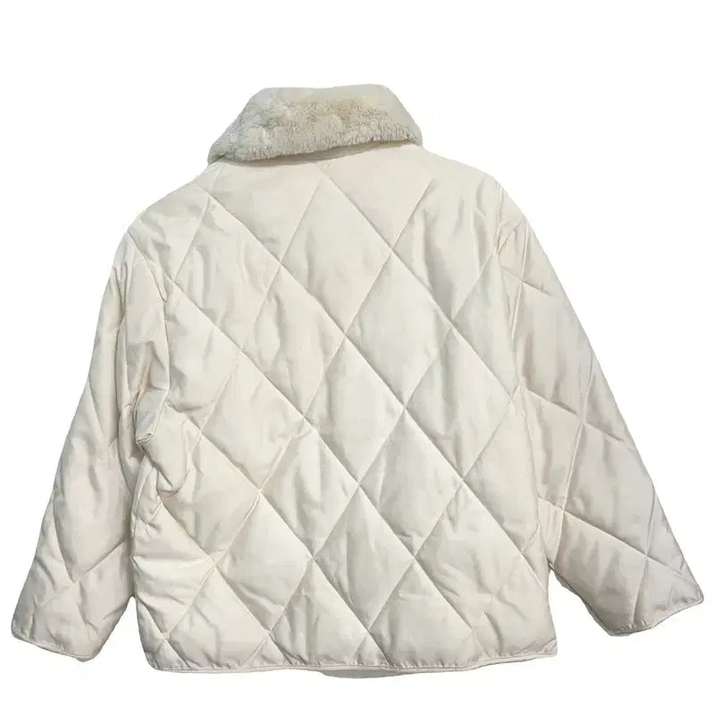 [BUNJANG] Plastic Island Quilted Padded Jacket with Fur Collar [XL] / 플라스틱 아일랜드 퍼 카라 누빔 퀄딩 패딩 자켓 아우터 [XL]