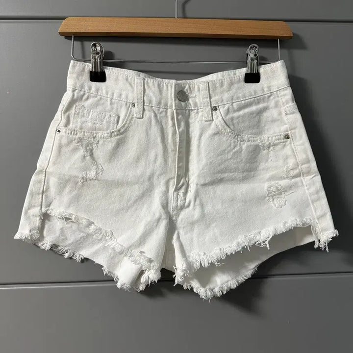 [BUNJANG] Ribontai Blue Bear White Short Pants S / 리본타이 블루베어 화이트 숏팬츠 S