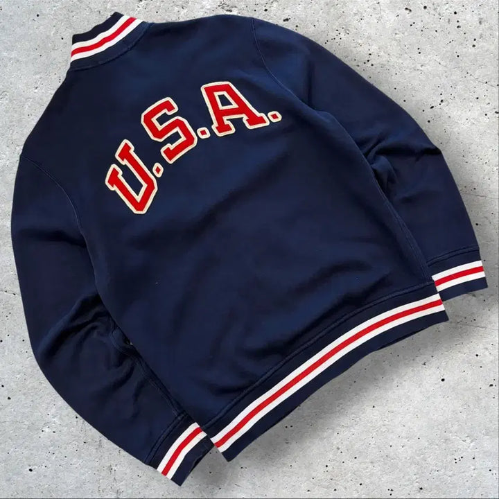 [BUNJANG] Polo Shield USA Embroidered Baseball Cotton Jacket Navy / [S] 폴로 실드 USA 자수 베이스볼 코튼 자켓 네이비