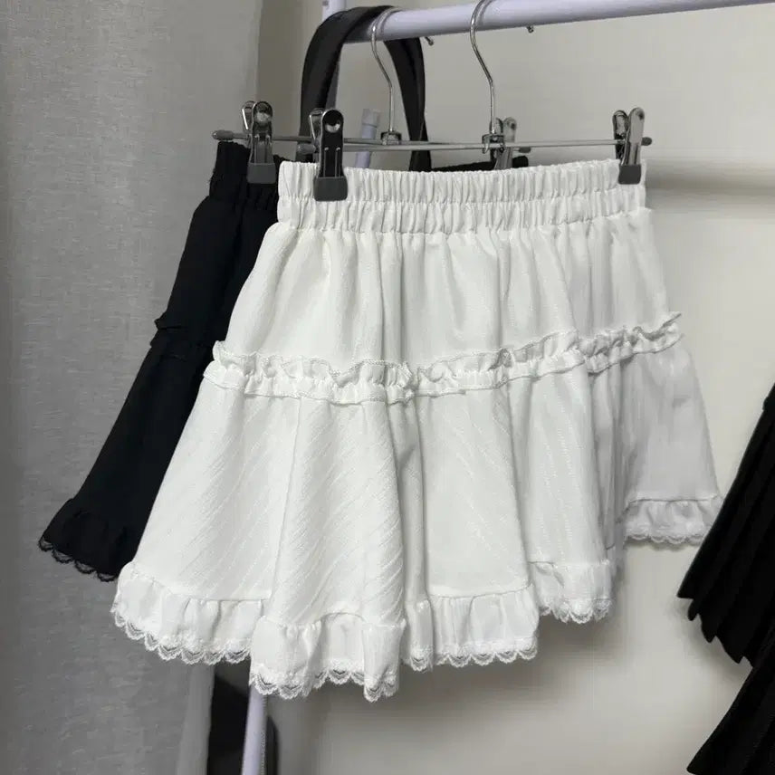 [BUNJANG] Frill Lace Mini Skirt - 2 Colors / [새상품/2color]프릴 레이스 미니스커트