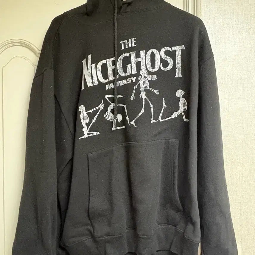 [BUNJANG] Nice Ghost Club Skeleton Print Hoodie / 나이스고스트클럽 검은색 후드티
