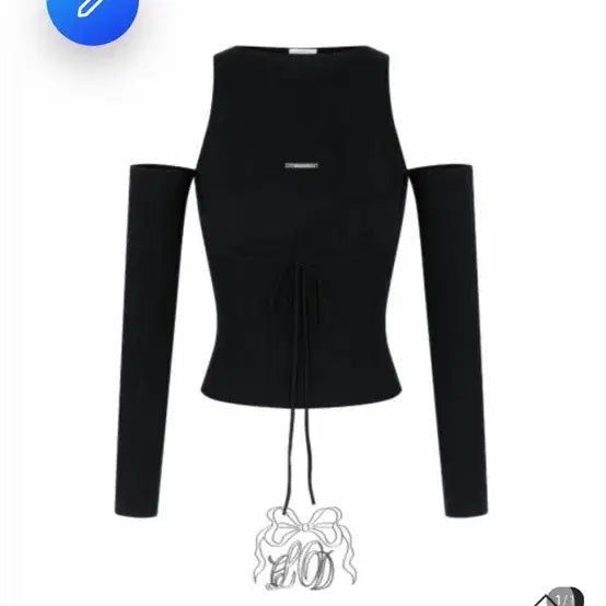 [BUNJANG] Cloud Emotion Airy Signature Halter Ribbon Top / 클라우드이모션 에어리 시그니처 홀터 리본 탑